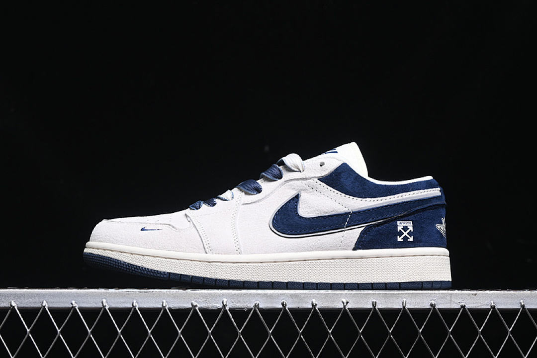Jordan [DM9188-003]-[AIR JORDAN 1 LOW WHITE/GREY/BLUE]-[WOMAN:36-39]-[MAN:40-45], photo 1
