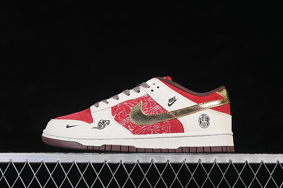 Unbranded [DN3168-025]-[SB DUNK LOW LOW-TOP CASUAL SNEAKERS WHITE/RED/GOLD]-[WOMAN:36-39]-[MAN:40-45], photo 1
