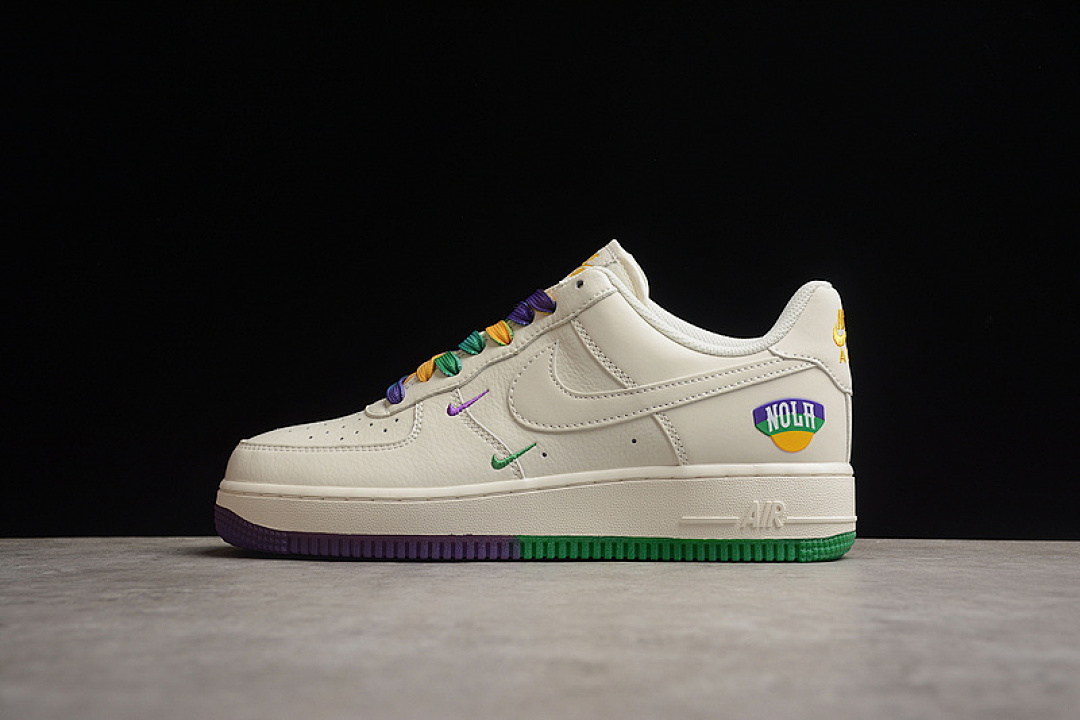 Nike [TF8896-303]-[AIR FORCE 1 LOW 07 STRING BEIGE/GREEN/PURPLE]-[WOMAN:36-39]-[MAN:40-45], photo 1
