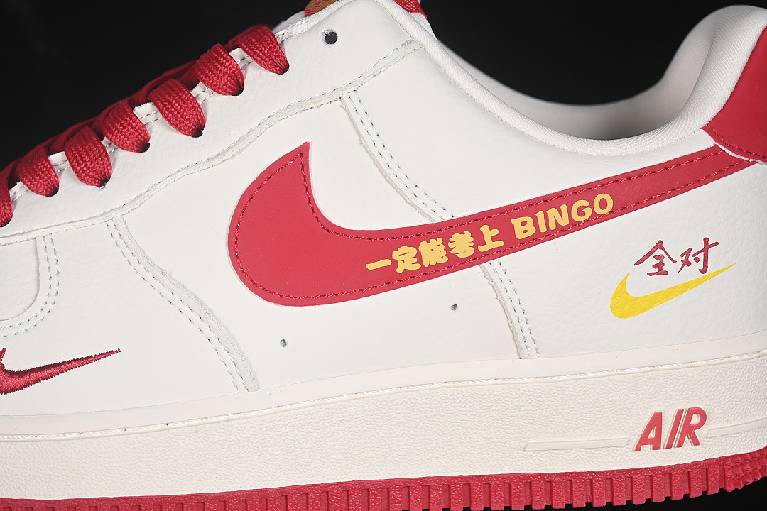 Nike [RD1988-002]-[AIR FORCE 1 07 LOW CASUAL SNEAKERS WHITE/RED/WHITE]-[WOMAN:36-39]-[MAN:40-45] - Image 8
