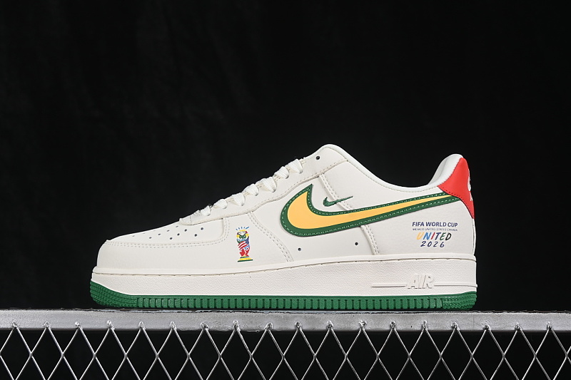 Nike Nike AIR FORCE 1 07 LOW CASUAL SNEAKERS GREEN/WHITE/YELLOW · DD1982-369, photo 1