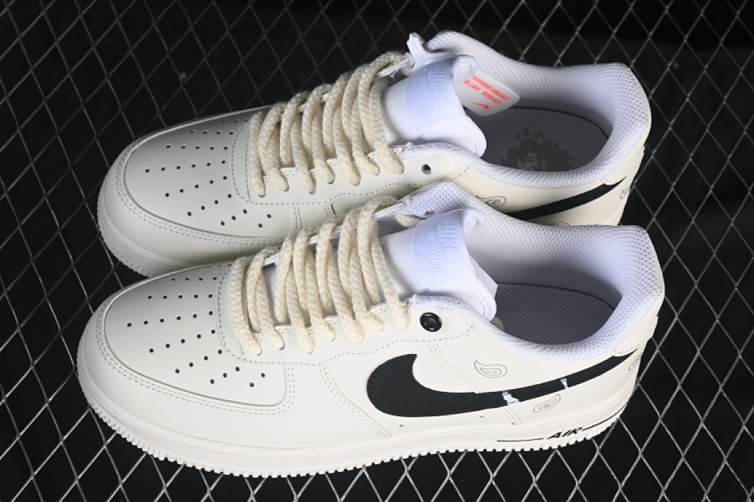 Nike [ZH0318-128]-[AIR FORCE 1 07 LOW BEIGE/BLACK]-[WOMAN:36-39]-[MAN:40-45] - Image 11