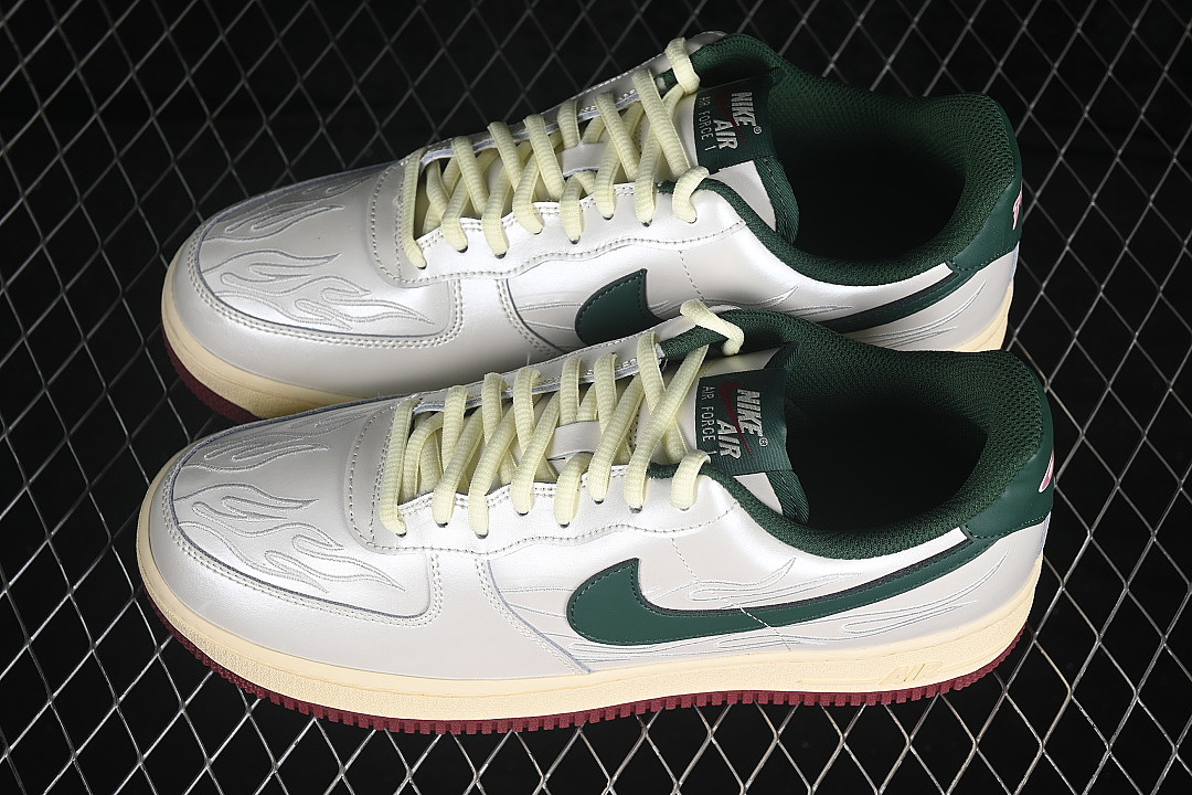 Nike [IR5896-030]-[AIR FORCE 1 07 LOW CASUAL SNEAKERS GREEN/GREY/RED]-[WOMAN:36-39]-[MAN:40-45] - Image 10