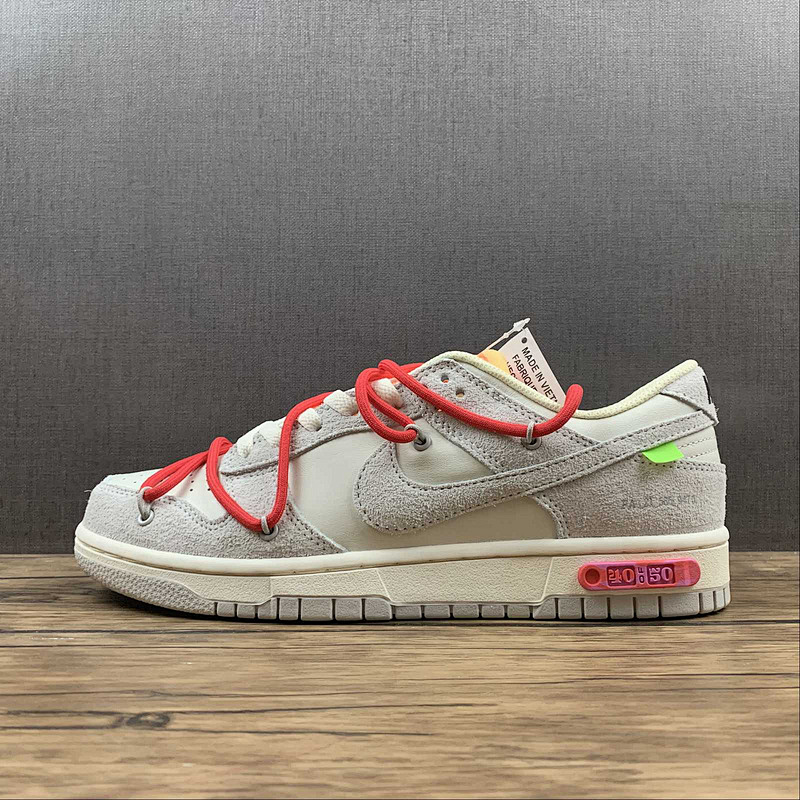 Off-White Nike OW X SB DUNK LOW LOT 40 OF 50 SAIL/NEUTRAL GREY/GLOBAL RED · DJ0950-103, photo 1
