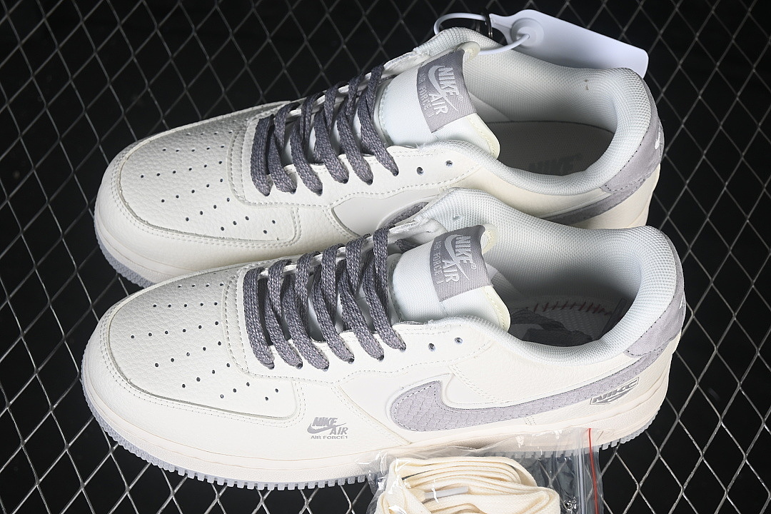Nike [DN9688-107]-[AIR FORCE 1 07 LOW CASUAL SNEAKERS WHITE/GREY/WHITE]-[WOMAN:36-39]-[MAN:40-45] - Image 11