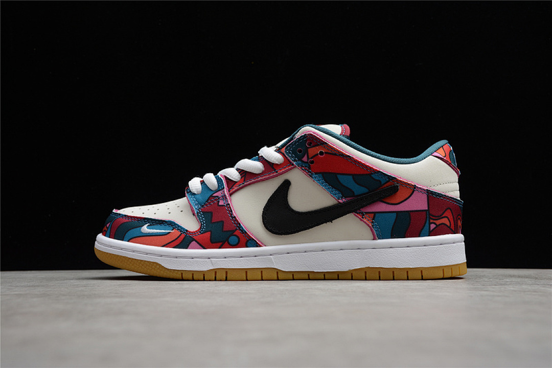 Unbranded [DH7695-600]-[PARRA X DUNK LOW PRO SB ABSTRACT ART FIRE PINK/GYM RED/MOCHA/WHITE/ROYAL (BLUE]), photo 1