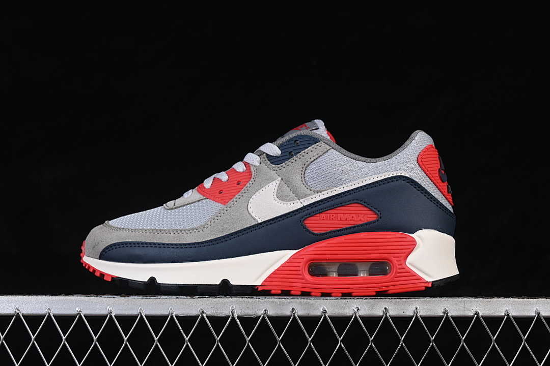 Unbranded [DM0029-005]-[AIR MAX 90 LIGHT SMOKE GREY/NAVY FIRE/RED FLAT/PEWTER BLACK]-[MAN:40-45], photo 1