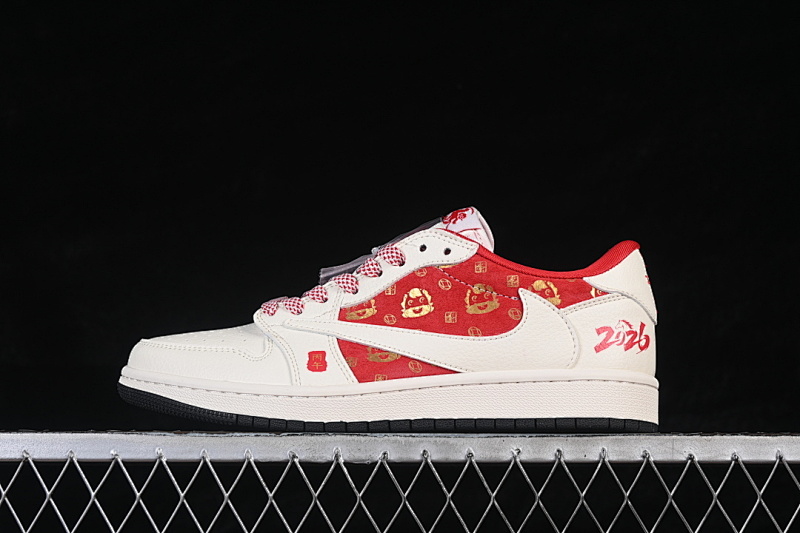 Jordan AIR Jordan 1 LOW RETRO SHOES WHITE/RED · FC1688-252, photo 1