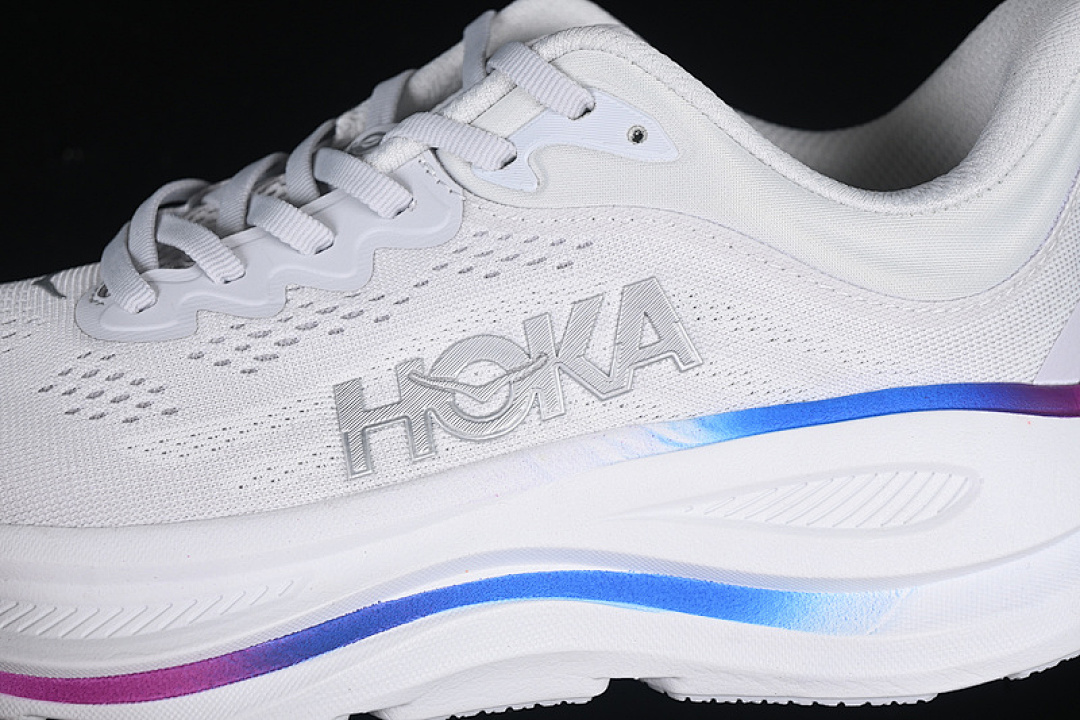 On Running [1162012 CYWH]-[HOKA ONE BONDI 9 WHITE/GREY/PURPLE/BLUE]-[WOMAN:36-39]-[MAN:40-45] - Image 8