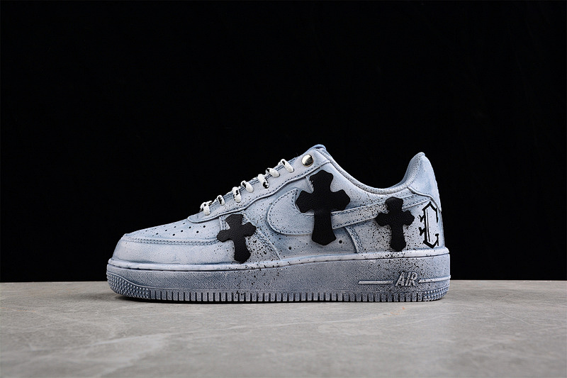 Nike Nike CHROME HEARTS X AIR FORCE 1 LOW BLUE/BLACK/WHITE · CW2288-111, photo 1