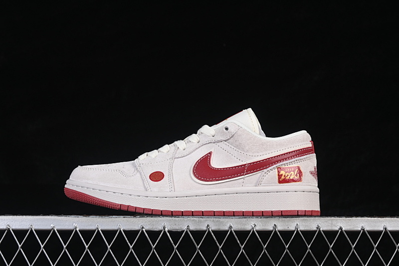 Jordan AIR Jordan 1 LOW RETRO BASKETBALL SHOES WHITE/RED · SM6668-513, photo 1