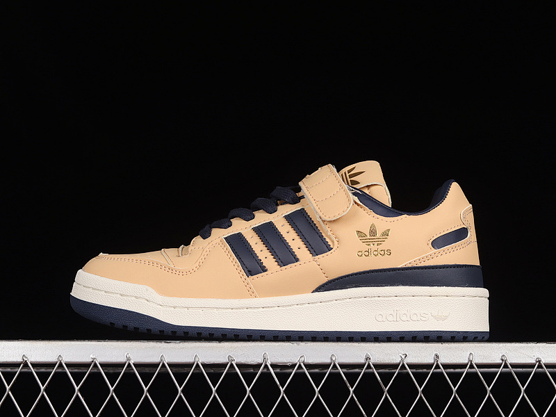 FORUM 84 LOW SHOES BEIGE/BLUE THREAD-GOLD METALLIC · FY7792, photo 1