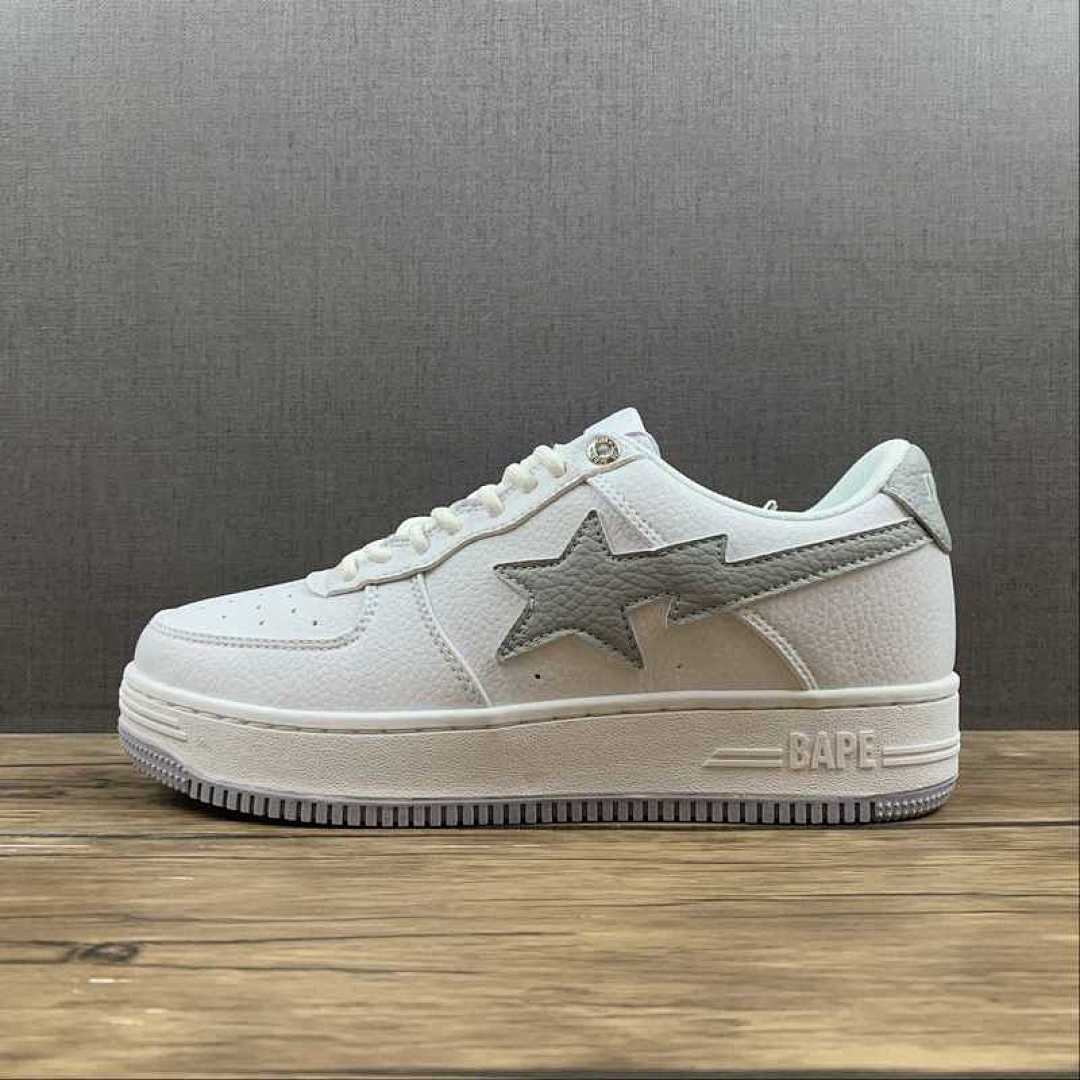 Bape Bape STA LOW SHOES WHITE/WHITE/LIGHT GREY · 1H73191921, photo 1