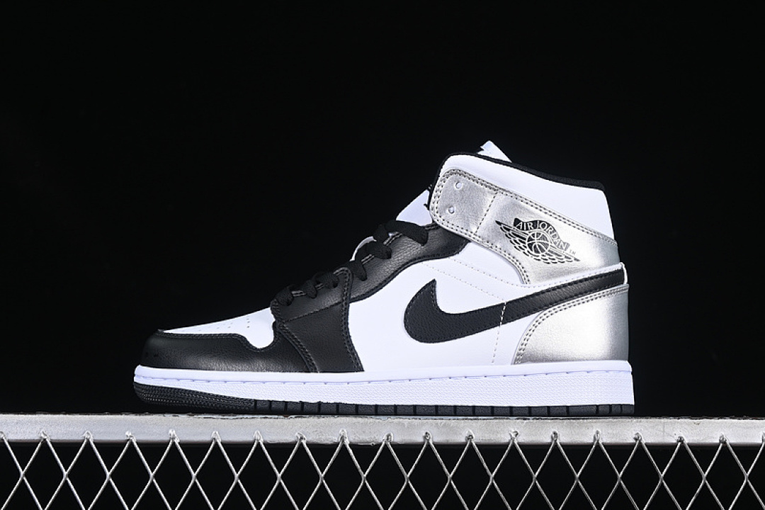 Jordan [DQ8423-103]-[AIR JORDAN 1 MID WHITE/SILVER/BLACK]-[WOMAN:36-39]-[MAN:40-46], photo 1