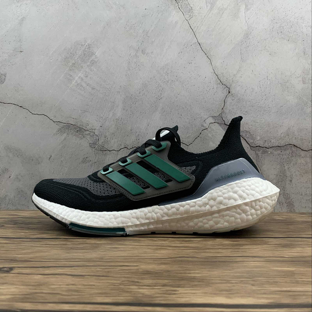 ULTRABOOST 21 SHOES CORE BLACK/SUB GREEN/GREY FIVE · FZ1923, photo 1
