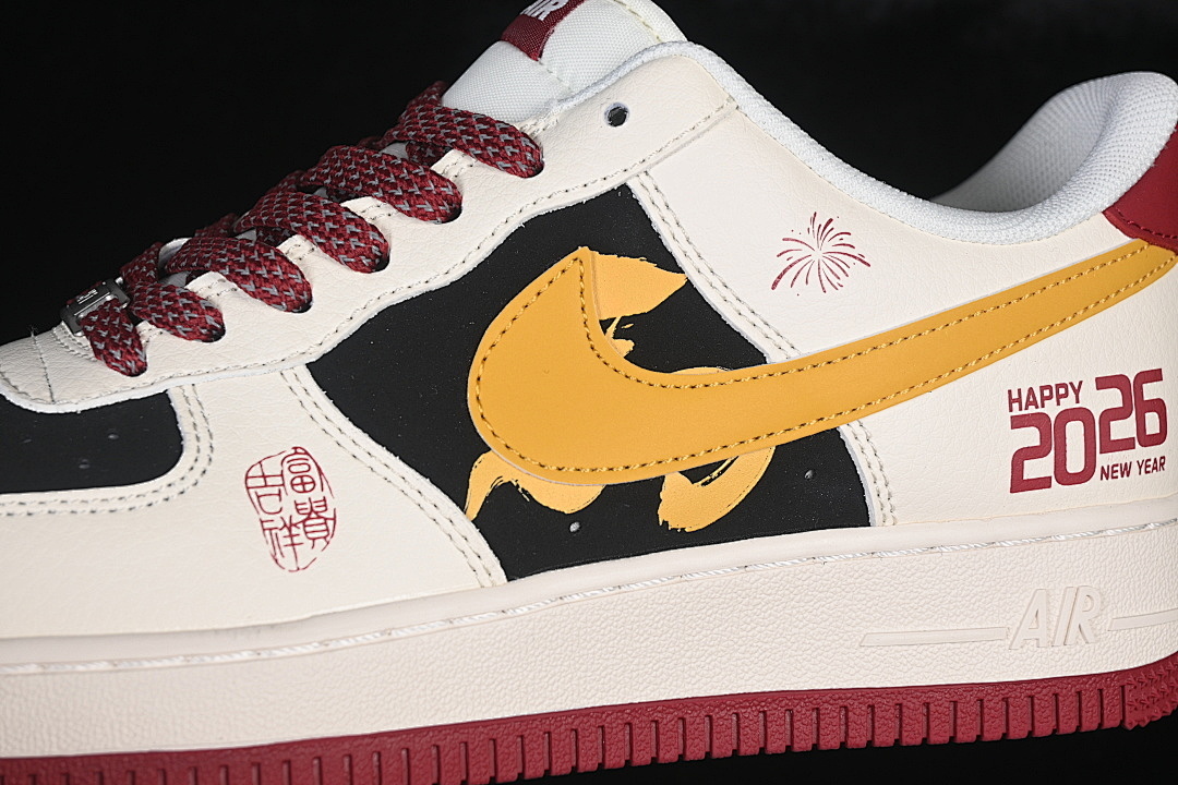 Nike [JP2026-152]-[AIR FORCE 1 07 LOW WHITE/BLACK/YELLOW/WINE RED]-[WOMAN:36-39]-[MAN:40-45] - Image 8