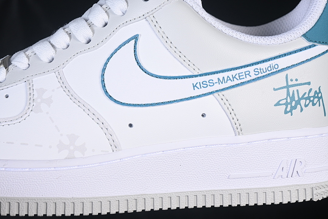 Nike [ZH0316-138]-[AIR FORCE 1 07 LOW CASUAL SNEAKERS BLUE/GREY/WHITE]-[WOMAN:36-39.5]-[MAN:40-45] - Image 7