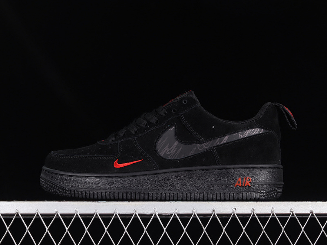 Nike [DZ4514-001]-[AIR FORCE 1 LOW BLACK/BLACK-LIGHT CRIMSON]-[WOMAN:36-39]-[MAN:40-45], photo 1