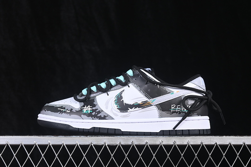 Nike DUNK LOW LACE UP CASUAL SNEAKERS ICE BLUE/WHITE/BLACK · DD1391-100, photo 1