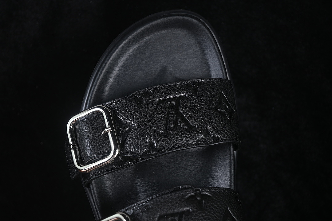 Louis Vuitton [VENICE COMFORT ROUND TOED ONE PIECE SLIPPERS BLACK/INKINESS]-[WOMAN:39]-[MAN:40-46] - Image 7