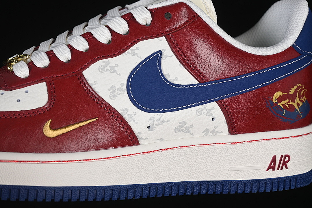 Nike [FV4921-600]-[AIR FORCE 1 07 LOW CASUAL SNEAKERS WHITE/WINE RED/BLUE]-[WOMAN:36-39]-[MAN:40-45] - Image 8
