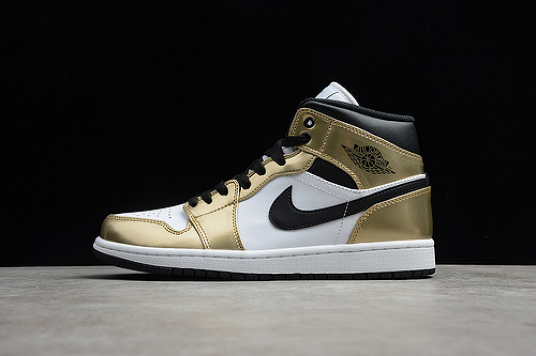 Jordan CJ AIR Jordan 1 MID SE METALLIC GOLD GOLD/BLACK/WHITE/BLACK · DC1419-700, photo 1