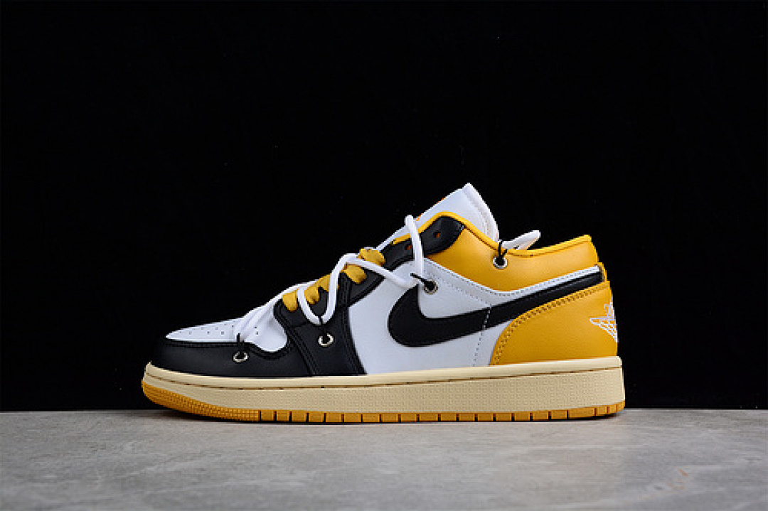 Jordan [553558-171]-[AIR JORDAN 1 LOW BLACK/WHITE/YELLOW]-[WOMAN:35.5-39]-[MAN:40-47.5], photo 1
