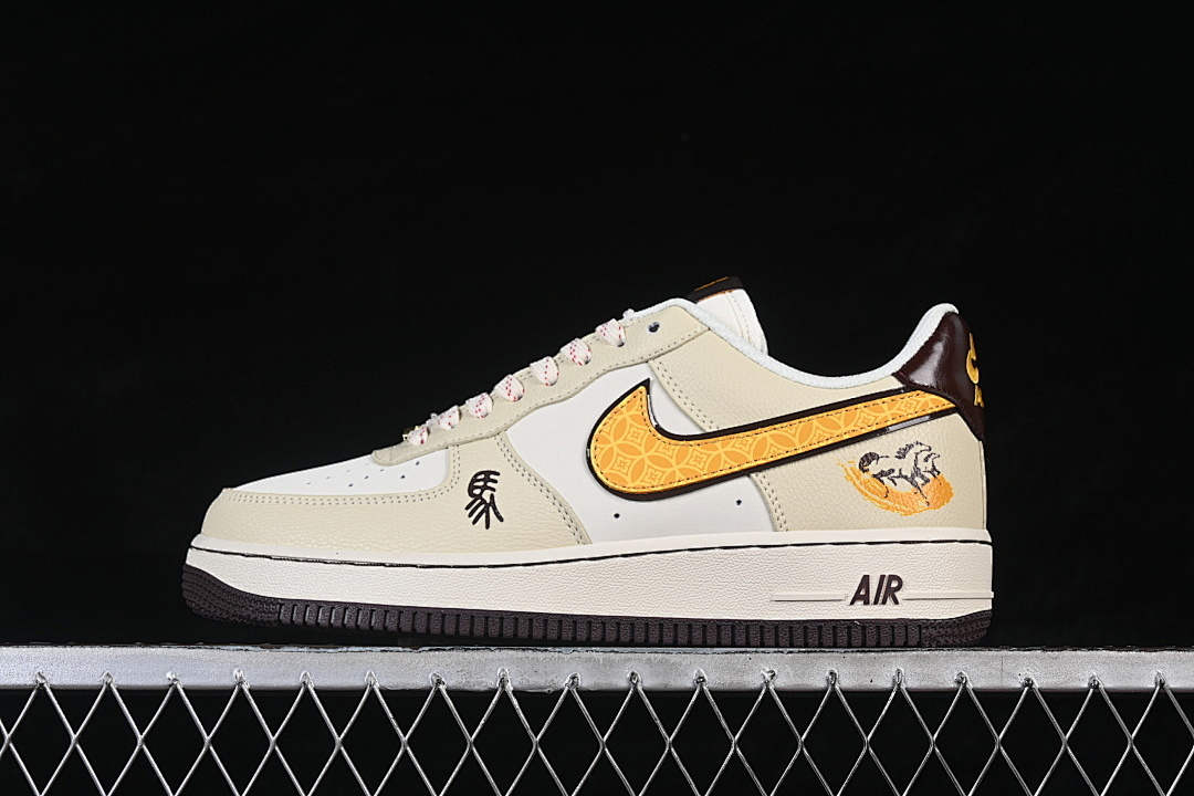 Nike Nike AIR FORCE 1 07 LOW WHITE/BEIGE/YELLOW/BLACK · NH0601-504, photo 1