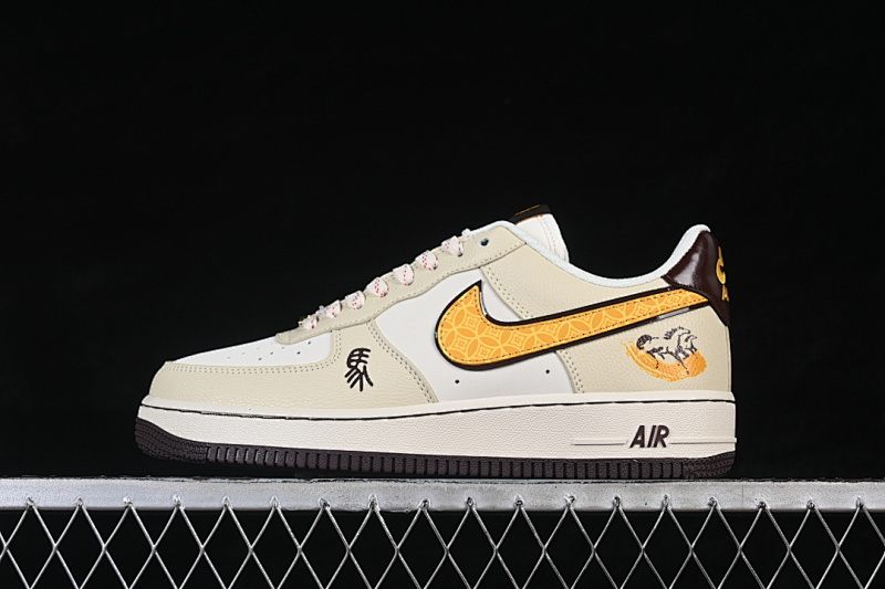 Nike Nike AIR FORCE 1 07 LOW WHITE/BEIGE/YELLOW/BLACK · NH0601-504, photo 1