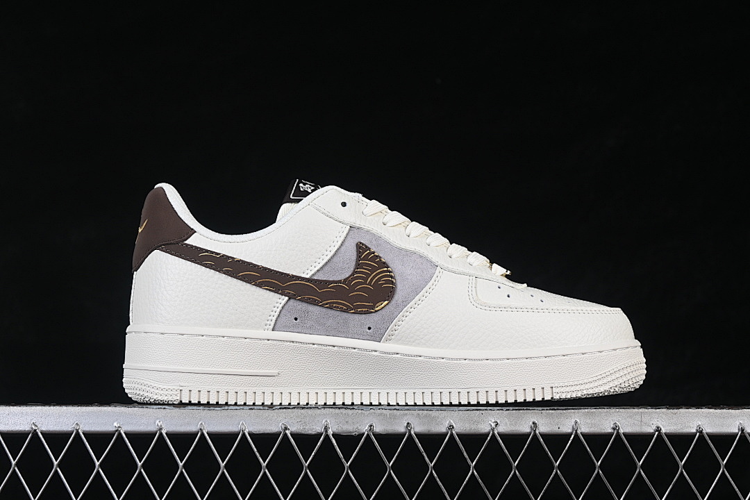 Nike [FQ7637-001]-[AIR FORCE 1 07 LOW WHITE/GREY/BLACK/GOLD]-[WOMAN:36-39]-[MAN:40-45] - Image 16