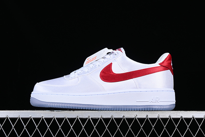 Nike Nike AIR FORCE 1 LOW SATIN WHITE/GYM RED/WHITE · DX6541-100, photo 1