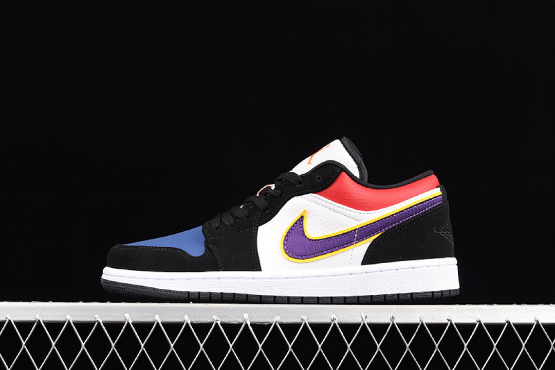Jordan [CJ9216-051]-[AIR JORDAN 1 LOW RIVALS BLACK/COURT PURPLE-UNIVERSITY GOLD-BRIGHT CRIMSON], photo 1