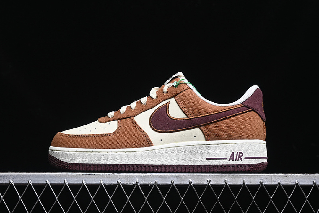 Nike [FQ8713-200]-[AIR FORCE 1 07 LOW LIGHT BRITISH TAN/COCONUT MILK/GUM DARK BROWN/BURGUNDY CRUSH], photo 1