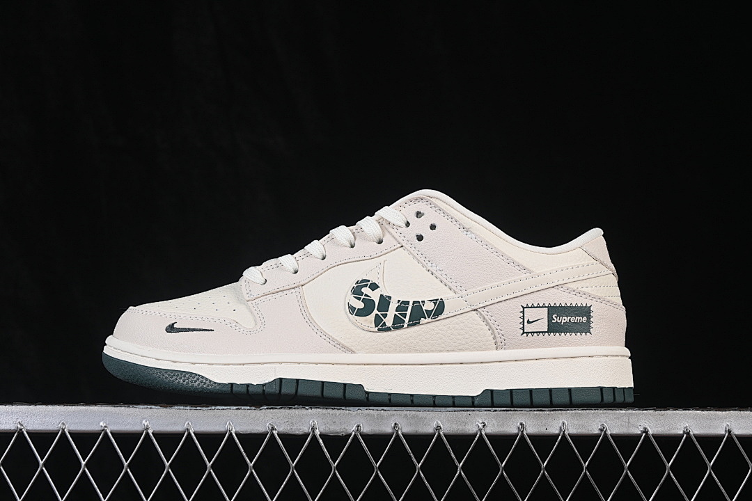 Unbranded [SL8888-002]-[SB DUNK LOW LOW-TOP CASUAL SNEAKERS BEIGE/NAVY GREEN]-[WOMAN:36-39]-[MAN:40-45], photo 1