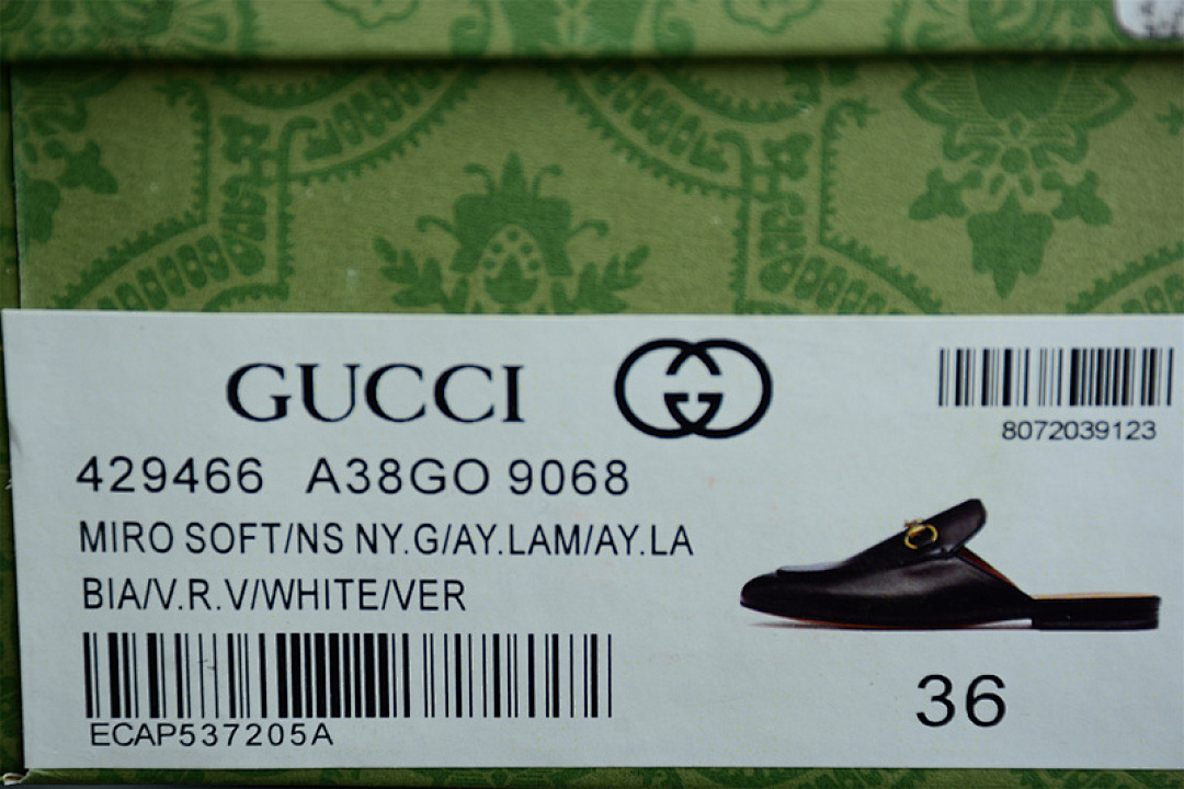 Gucci [GU*CCI SLIP-ON FLATS BLACK/BLACK/GOLD]-[WOMAN:35-40] - Image 2