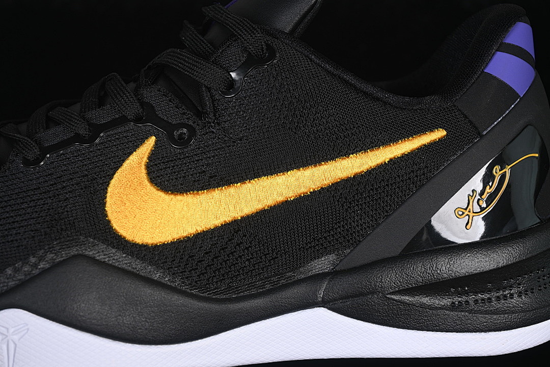 Nike [HF9550-001]-[KOBE 8 PROTRO BLACK/UNIVERSITY GOLD-WHITE-COURT PURPLE]-[WOMAN:39]-[MN:40-47.5] - Image 8