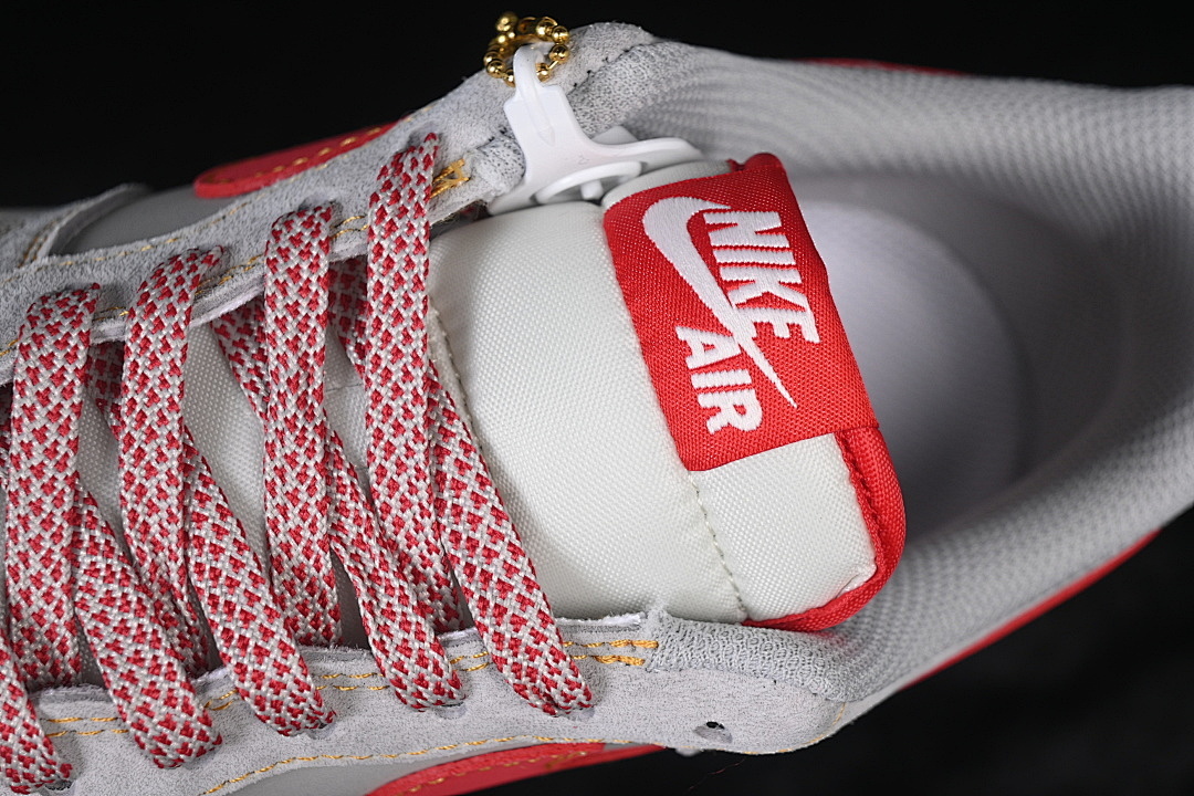 Nike [HT5088-629]-[AIR FORCE 1 07 LOW CASUAL SNEAKERS GREY/RED/BLACK]-[WOMAN:36-39]-[MAN:40-45] - Image 9