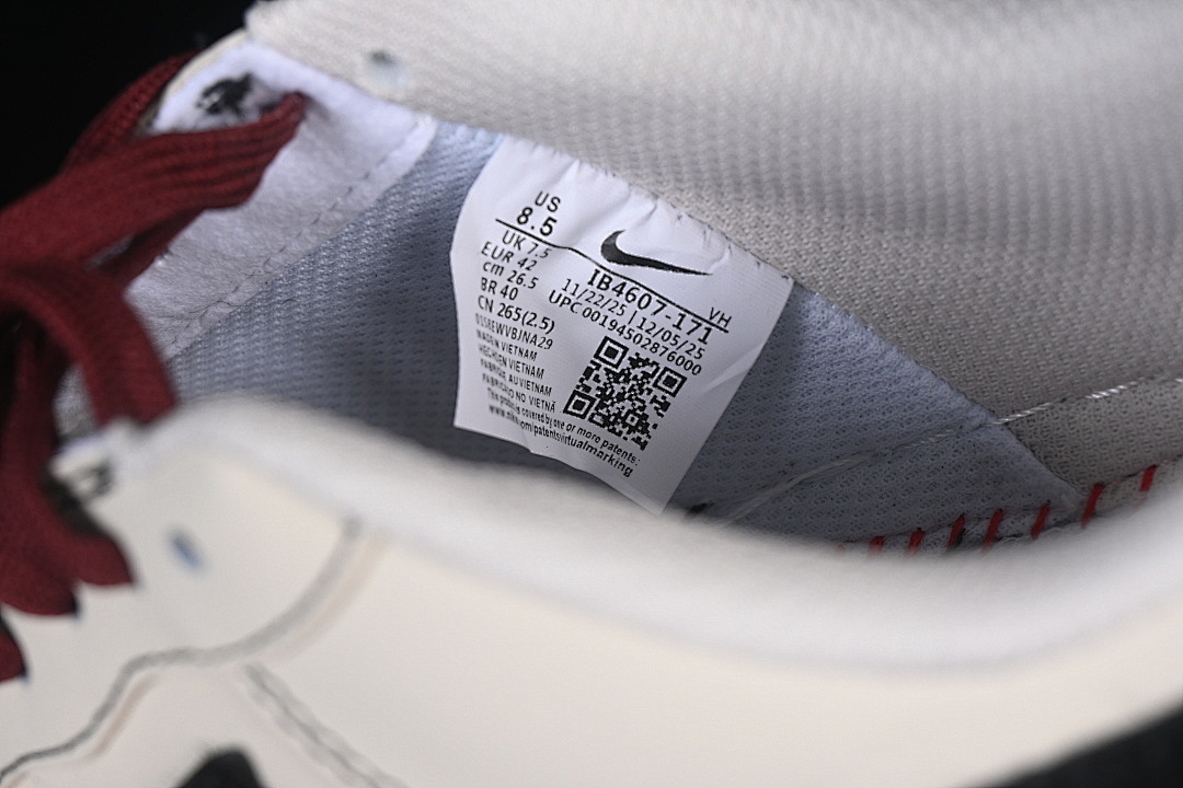 Nike [IB4607-171]-[AIR FORCE 1 07 LOW WHITE/BLACK/WINE RED]-[WOMAN:36-39]-[MAN:40-45] - Image 6