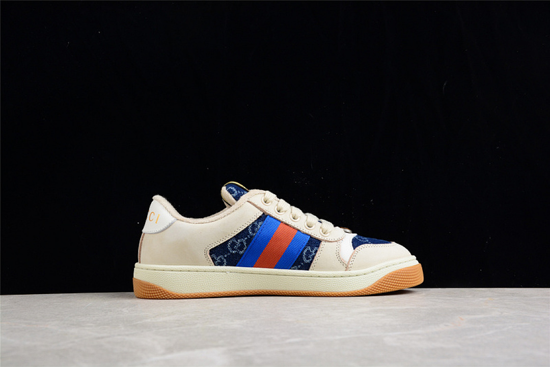 Gucci [GU*CCI DISTRESSED SCREENER SNEAKER BEIGE/NAVY BLUE/RED]-[WOMAN:35-39]-[MAN:40-45] - Image 12