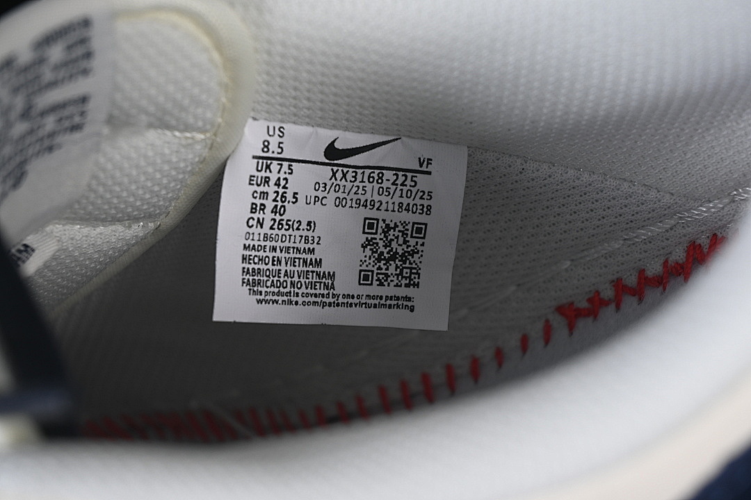 Nike [XX3168-225]-[AIR FORCE 1 07 LOW CASUAL SNEAKERS WHITE/NAVY BLUE]-[WOMAN:36-39]-[MAN:40-45] - Image 6