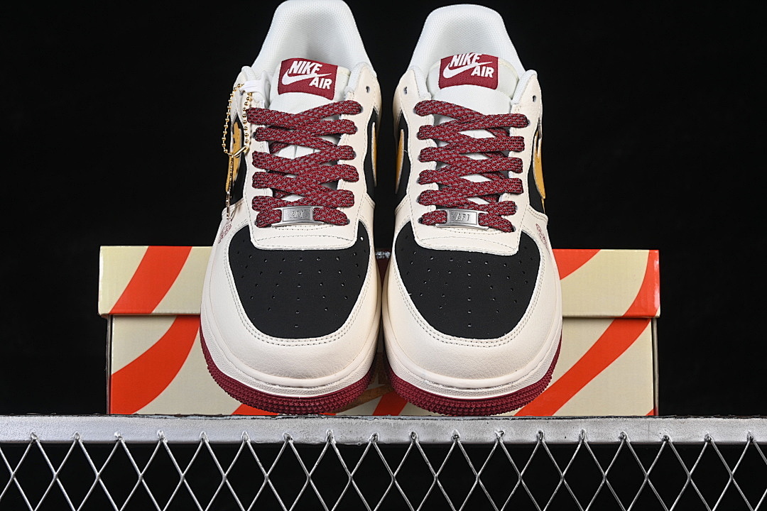 Nike [JP2026-152]-[AIR FORCE 1 07 LOW WHITE/BLACK/YELLOW/WINE RED]-[WOMAN:36-39]-[MAN:40-45] - Image 13