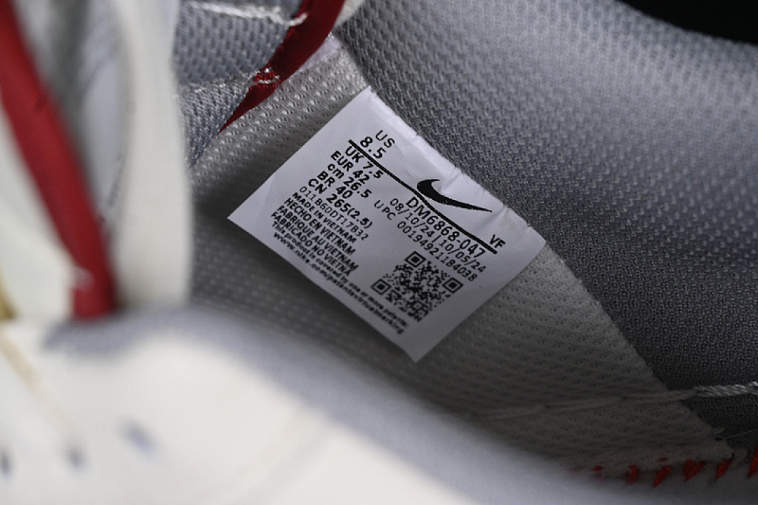 Nike [DM6688-047]-[AIR FORCE 1 07 LOW WHITE/GREY/RED]-[WOMAN:36-39]-[MAN:40-45] - Image 6
