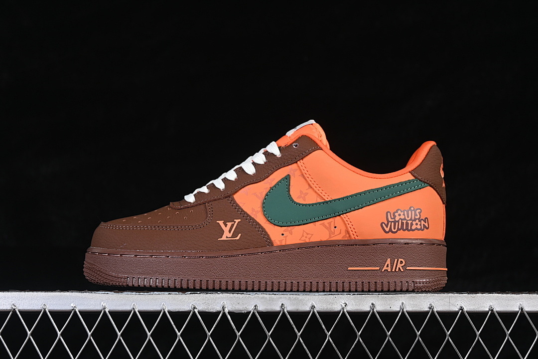 Nike [DF0188-126]-[AIR FORCE 1 07 LOW CASUAL SNEAKERS BROWN/ORANGE/GREEN]-[WOMAN:36-39]-[MAN:40-45] - Image 2