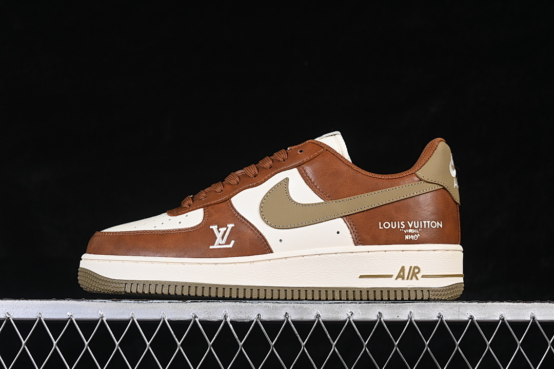 Nike [NH0601-590]-[AIR FORCE 1 07 LOW LOW-TOP CASUAL SNEAKERS WHITE/BROWN]-[WOMAN:36-39]-[MAN:40-45] - Image 2