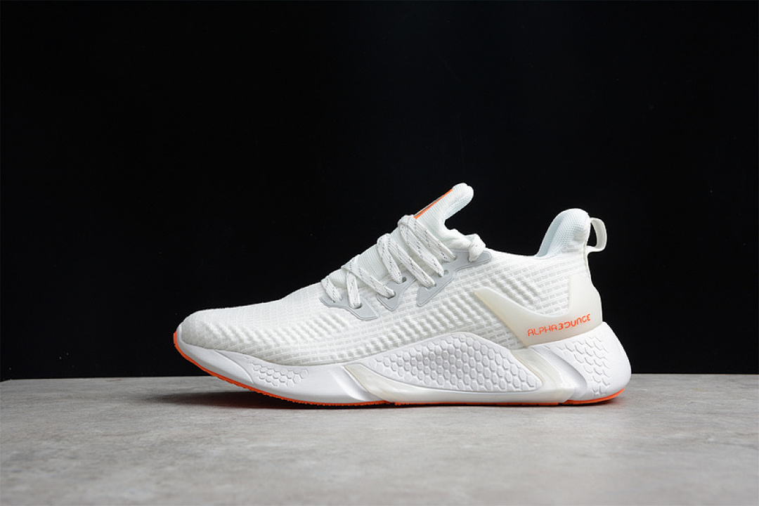 ALPHABOUNCE INSTINCT SHOES CLOUD WHITE/CLOUD WHITE/ORANGE · CG5626, photo 1
