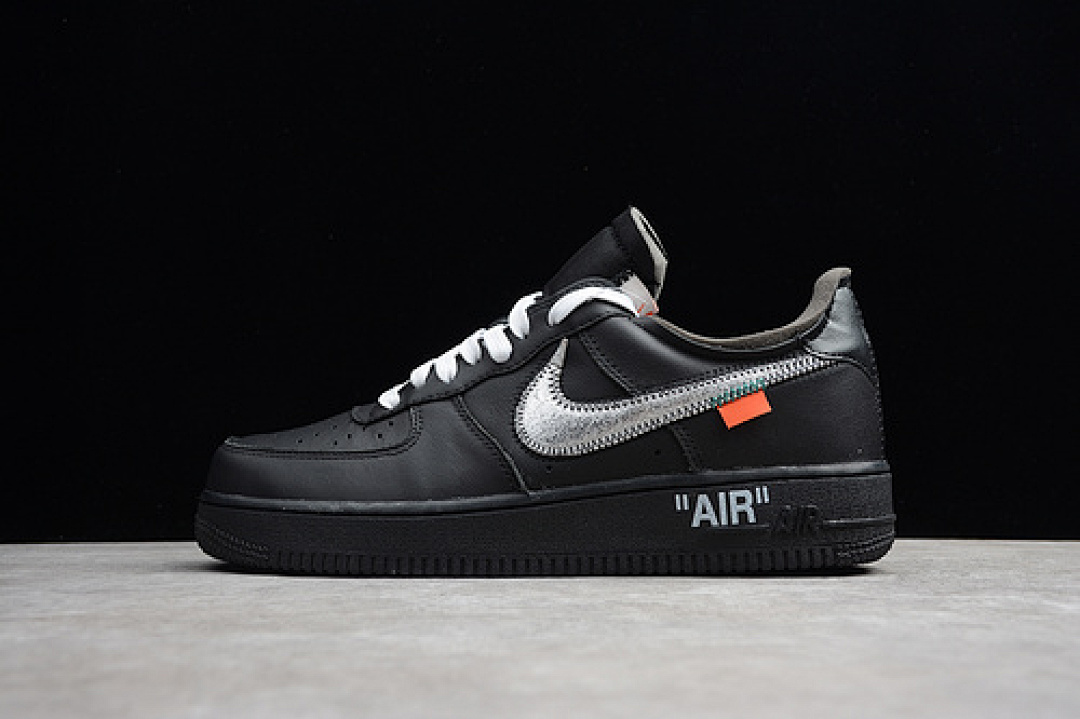 Nike [91-89-100]-[AV5210-001]-[OFF WHITE X AIR FORCE 1 LOW 07 VIRGIL BLACK/METALLIC (SILVER]), photo 1