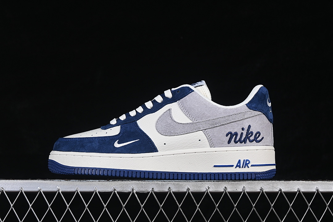 Nike [HM3703-161]-[AIR FORCE 1 07 LOW WHITE/GREY/BLUE]-[WOMAN:36-39]-[MAN:40-45] - Image 2