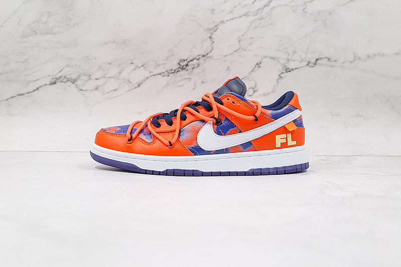 Nike OW X SB DUNK LOW FL ORANGE/NAVY BLUE-WHITE · CT0856-801, photo 1