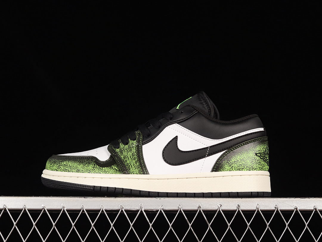 Jordan [DN3705-003]-[AIR JORDAN 1 LOW WEAR AWAY BLACK/ELECTRIC GREEN/WHITE]-[WOMAN:36-39]-[MAN:40-46], photo 1