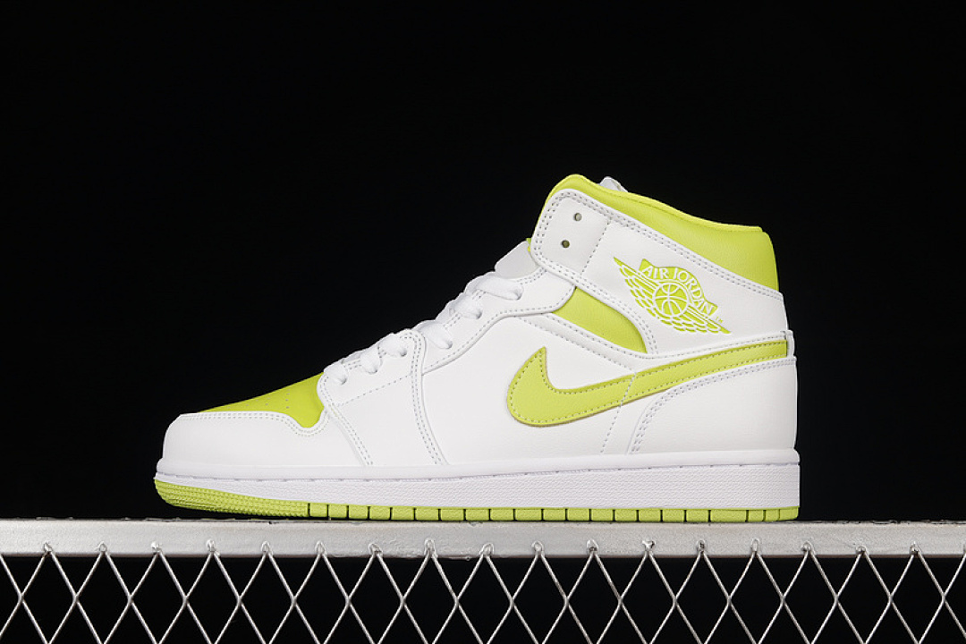 Jordan AIR Jordan 1 MID WHITE/LIME · BQ6472-131, photo 1
